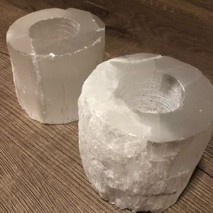 Selenite Candle Holders